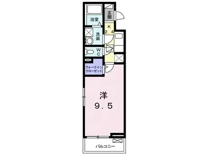 グランデミナミ3(1K/1階)の間取り写真