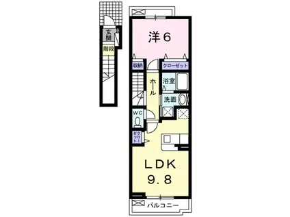 ソワーニュ アン(1LDK/2階)の間取り写真