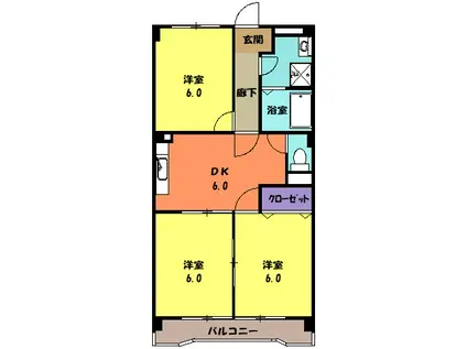 エレガンシア21(3DK/5階)の間取り写真