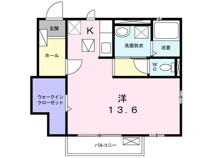 GREEN SHADOW(ワンルーム/1階)の間取り写真