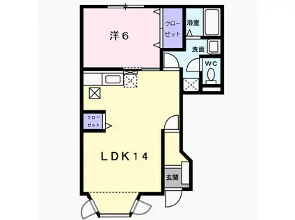メゾンジオワイユ1(1LDK/1階)の間取り写真