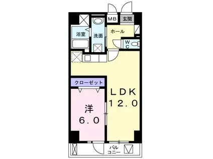 テホン・カーサ(1LDK/5階)の間取り写真