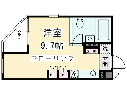 ORCHIDHOUSED6(ワンルーム/1階)の間取り写真