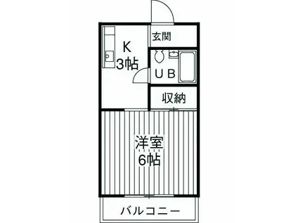 コロニアルハイツ(1K/2階)の間取り写真