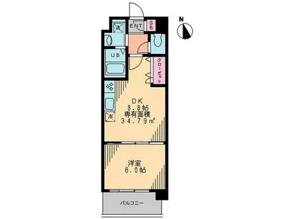 GAGA(1DK/1階)の間取り写真