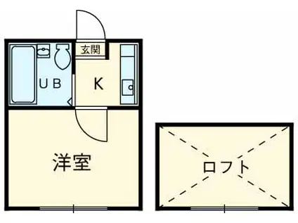 ルビアンハイツ(1K/1階)の間取り写真