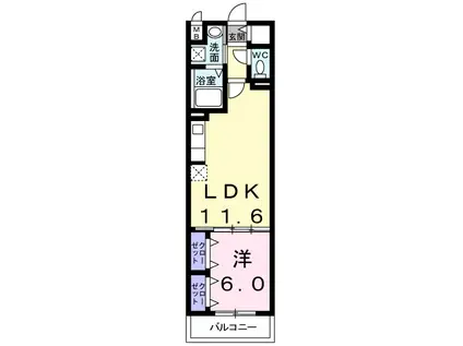 ジェルメヴィラ(1LDK/3階)の間取り写真
