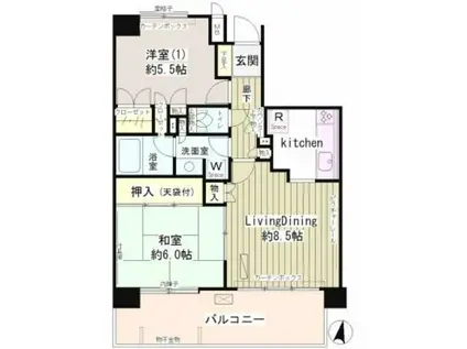 上北沢南パーク・ホームズ(2LDK/3階)の間取り写真