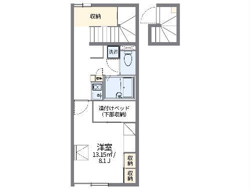 レオパレス三咲(1K/2階)の間取り写真