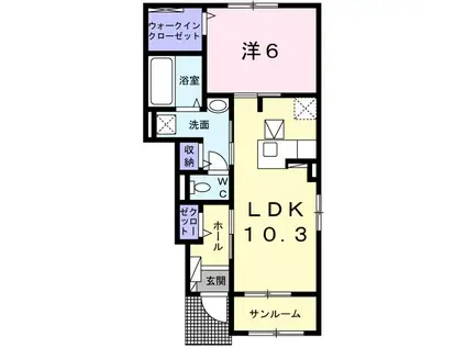H.STYLE Ⅲ(1LDK/1階)の間取り写真