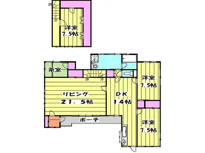 京浜東北・根岸線 さいたま新都心駅 徒歩20分 2階建 築26年(4SLDK)の間取り写真