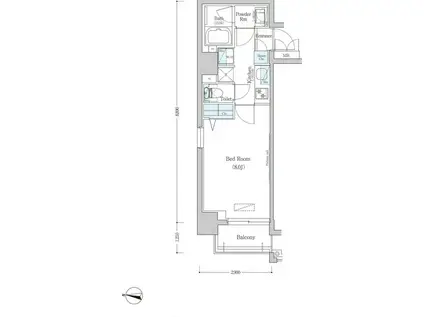 アーバネックス清澄白河Ⅱ ウエスト棟(1K/4階)の間取り写真