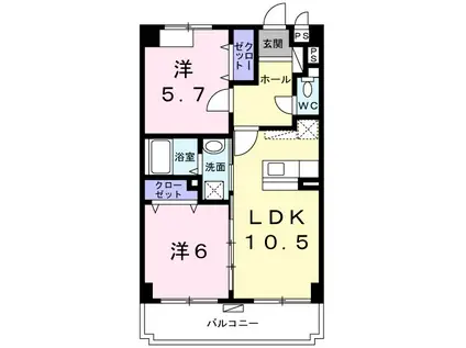 FRIEDE SKY(2LDK/1階)の間取り写真