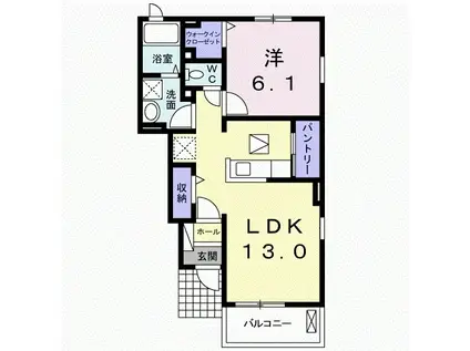 CUORE(1LDK/1階)の間取り写真
