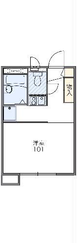 レオパレスクサマ(1K/1階)の間取り写真