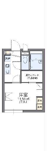 レオパレスシエルブルー(1K/2階)の間取り写真