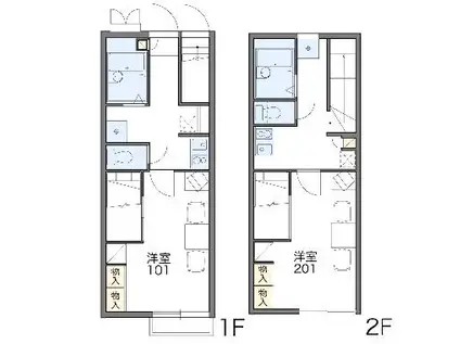 レオパレスくうる(1K/1階)の間取り写真