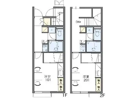 レオパレスPEARL Ⅰ(1K/1階)の間取り写真