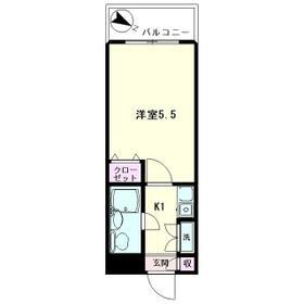 日神パレス杉田B棟B(1K/2階)の間取り写真