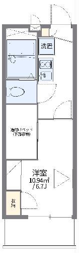 レオパレス西京(1K/1階)の間取り写真