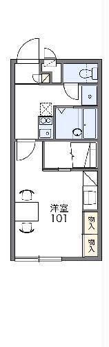 レオパレスコンドミニアム(1K/1階)の間取り写真