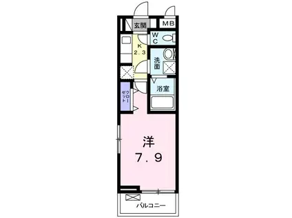 ペタル ドゥ サクラ Ⅰ(1K/3階)の間取り写真