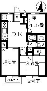 ドミールたかね(3DK/2階)の間取り写真