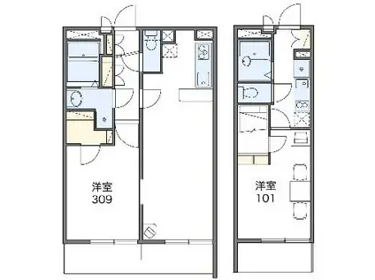 レオパレスコウノス(1K/1階)の間取り写真
