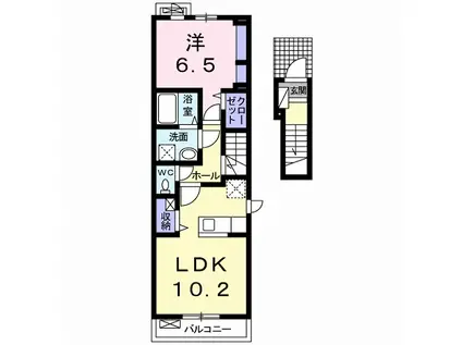コロレ・ソレイユ(1LDK/2階)の間取り写真