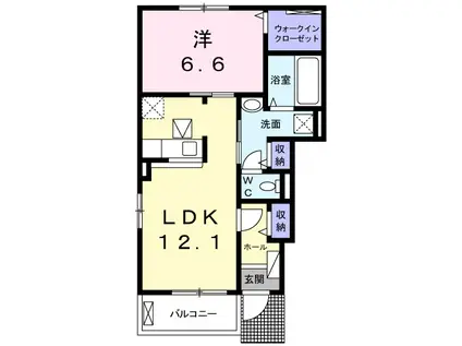 グレイス Ⅰ(1LDK/1階)の間取り写真