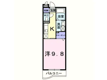 メゾングラシュ3(1K/2階)の間取り写真