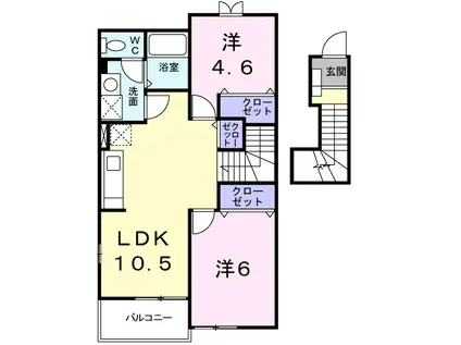 エムソプラ(2LDK/2階)の間取り写真
