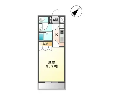 グリーンビューハイム(1K/1階)の間取り写真