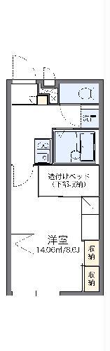 レオパレスウッドランド(1K/1階)の間取り写真