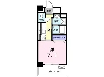 桜ガーデン北浦和(1K/3階)の間取り写真