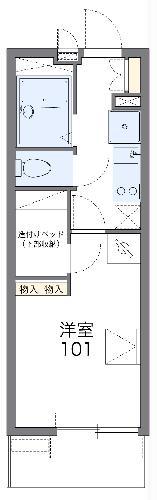 レオパレス蕾(1K/1階)の間取り写真