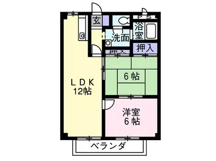 シティアサヒⅠ(2LDK/2階)の間取り写真