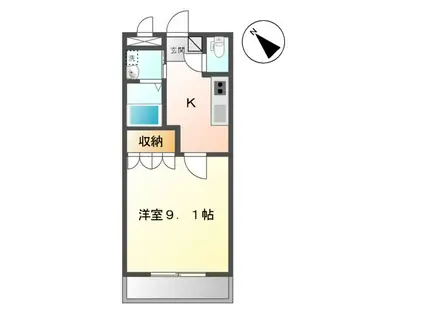 プロニティーガーデン(1K/2階)の間取り写真