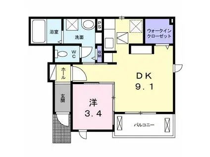 ベールブリーズ Ⅱ(1LDK/1階)の間取り写真