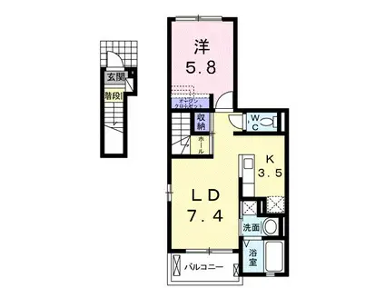 エクセレント グローブ(1LDK/2階)の間取り写真