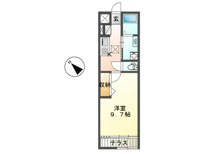 リッチハーベスト Ⅱ(1K/1階)の間取り写真