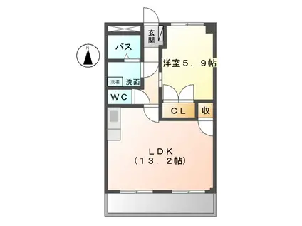グローリィヒルズⅢ(1LDK/1階)の間取り写真