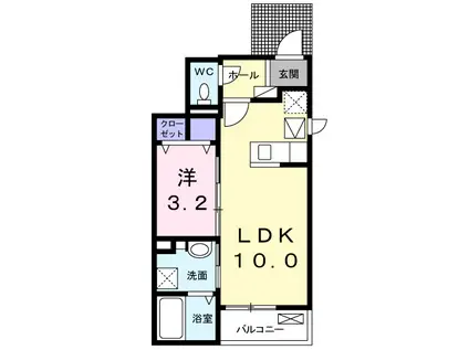SWEET SUGAR Ⅳ(1LDK/1階)の間取り写真