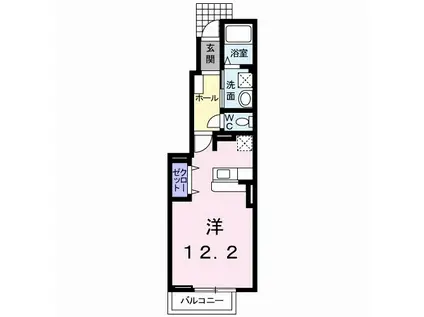 フェリーチェⅠ(ワンルーム/1階)の間取り写真