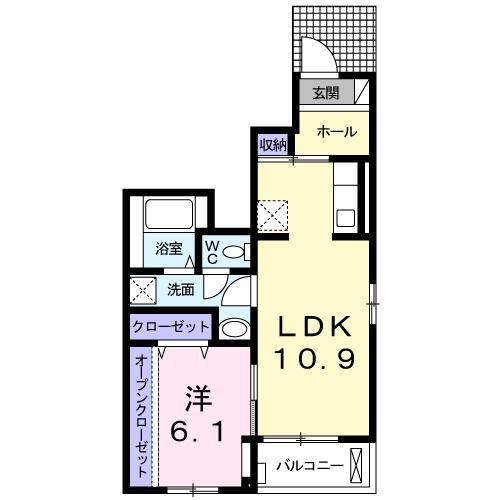 グラン・パレⅡ(1LDK/1階)の間取り写真