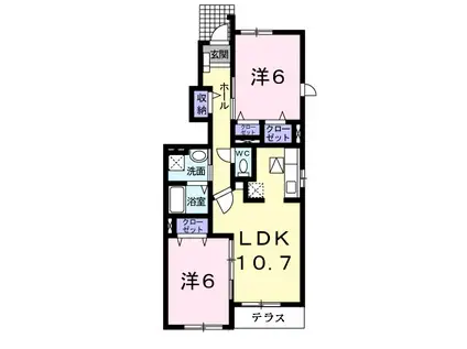 ガーデンハウス緑丘A(2LDK/1階)の間取り写真