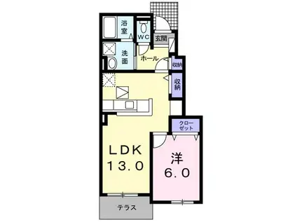 ラ フォリア(1LDK/1階)の間取り写真