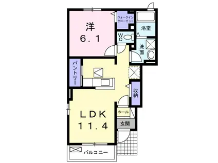 グレイス(1LDK/1階)の間取り写真