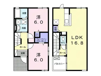 フォーシーズン1(2LDK/1階)の間取り写真