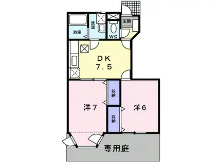 コージー・コート(2DK/1階)の間取り写真